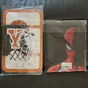 2 Happy Birthday Party Banners (Basketball & Spider-Man themed)